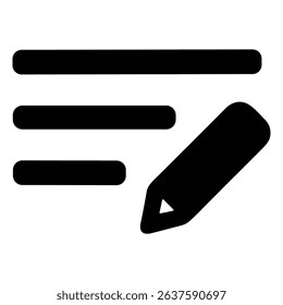 ncil and lines symbolizing text editing or input area.