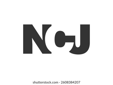 NCJ logo design. Initial letter N C J bold font style for tech startups, consulting, corporate branding. Creative company name, headlines typography identity, trendy logotype. Vector illustration.