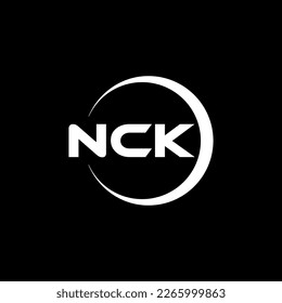 NCK letter logo design in illustration. Vector logo, calligraphy designs for logo, Poster, Invitation, etc.