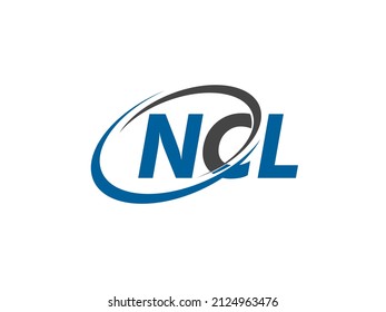 NCL letter creative modern elegant swoosh logo design