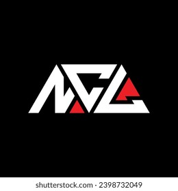 NCL triangle letter logo design with triangle shape. NCL triangle logo design monogram. NCL triangle vector logo template with red color. NCL triangular logo Simple, Elegant, and Luxurious design.