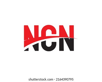 NCN letter creative modern elegant swoosh logo design