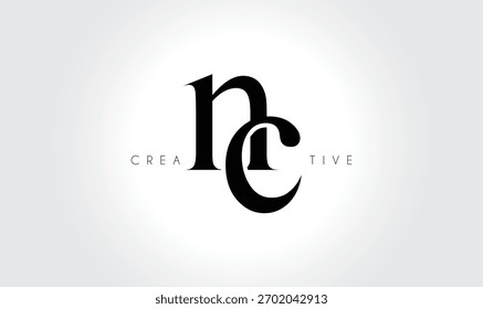 NCnc Elegant Serif Monogram Logo – Luxury Lowercase Typographic Lettermark for Modern Branding