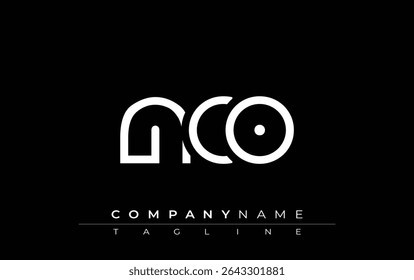 NCO abstract letter design. Modern Business Logo Design With Abstract Typography and Contemporary Style