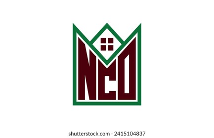NCO initial letter real estate builders logo design vector. construction ,housing, home marker, property, building, apartment, flat, compartment, business, corporate, house rent, rental, commercial 