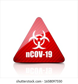nCOV-19 biohazard danger sign illustration