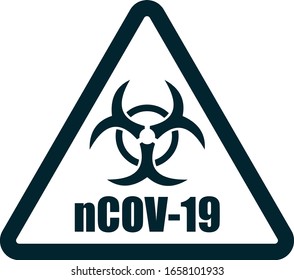 nCOV-19 biohazard danger sign illustration