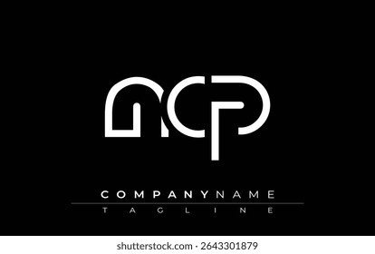 NCP abstract letter design. Modern Business Logo Design With Abstract Typography and Contemporary Style