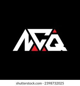 NCQ triangle letter logo design with triangle shape. NCQ triangle logo design monogram. NCQ triangle vector logo template with red color. NCQ triangular logo Simple, Elegant, and Luxurious design.