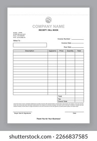 NCR Book Royalty free Vector design template, Business Bill Book page template, print ready format