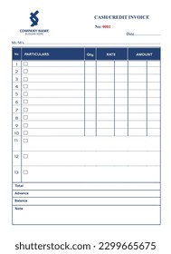 NCR Book Royalty free Vector design template, Business Bill Book page template, print ready file format