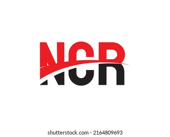 NCR letter creative modern elegant swoosh logo design