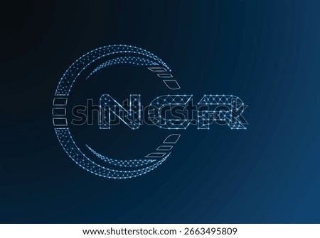 NCR low poly letter logo vector design. NCR lower poly logo design. Low poly logo.