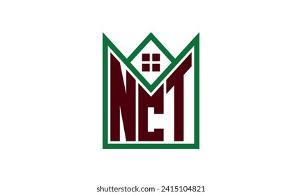 NCT initial letter real estate builders logo design vector. construction ,housing, home marker, property, building, apartment, flat, compartment, business, corporate, house rent, rental, commercial 