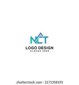 NCT letter Logo design vector Illustration