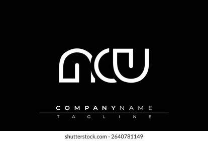 NCU abstract letter design. Modern Business Logo Design With Abstract Typography and Contemporary Style