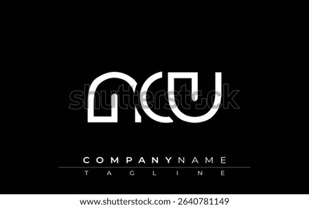 NCU abstract letter design. Modern Business Logo Design With Abstract Typography and Contemporary Style