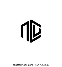NCU Letter Logo Design polygon Monogram Icon Vector Template
