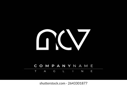 NCV abstract letter design. Modern Business Logo Design With Abstract Typography and Contemporary Style
