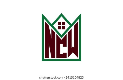 Letra inicial de NCW constructores inmobiliarios logo vector de diseño. construcción, vivienda, marca de vivienda, inmueble, inmueble, apartamento, apartamento, compartimento, negocios, empresa, alquiler de casa, alquiler, comercial 