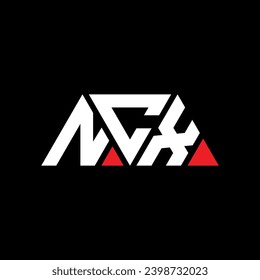 Diseño del logotipo de la letra del triángulo NCX con forma triangular. Monograma de diseño del logotipo del triángulo NCX. Plantilla de logotipo vectorial de triángulo NCX con color rojo. Logo triangular NCX Diseño sencillo, elegante y lujoso.