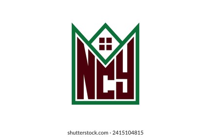 NCY initial letter real estate builders logo design vector. construction ,housing, home marker, property, building, apartment, flat, compartment, business, corporate, house rent, rental, commercial 