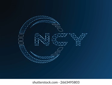 NCY low poly letter logo vector design. NCY lower poly logo design. Low poly logo.