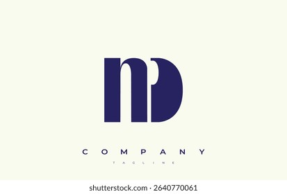 ND Abstract Geometric Logo Design. Modern and elegant logo design with simplistic typography elements, showcasing branding excellence.