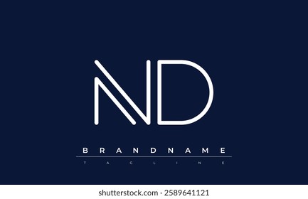 ND Abstract letter logo. This logo icon incorporate with abstract shape in the creative way