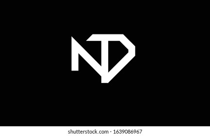 ND abstract vector logo monogram template