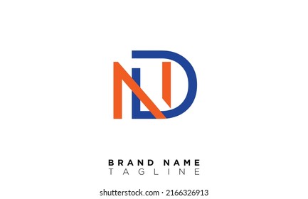 ND Alphabet letters Initials Monogram logo DN, N and D