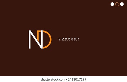 ND Alphabet letters Initials Monogram logo DN, N and D