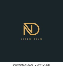 ND Alphabet letters Initials Monogram logo DN, N and D