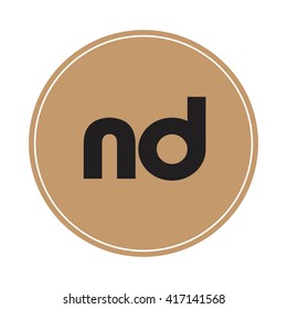 nd brown letters ,abstract background logo, design identity in circle, alphabet letter