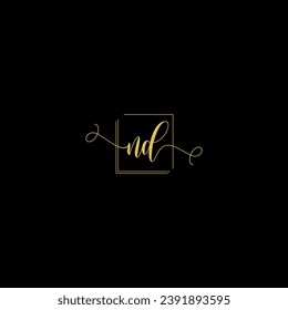 ND creative modern letters logo design template