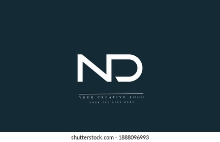 ND DN abstract vector logo monogram template