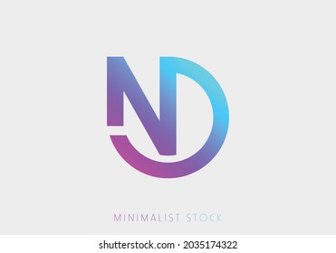 ND, DN, D, N Abstract Icon Vector Logo Alphabet Monogram Illustration Initial Template letter for Business, Real Estate Brand Identity, Company, Building. Professional Creative Minimalist Logo Design 