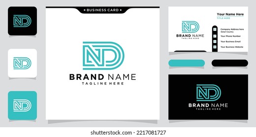 ND or DN initial logo template vector design.