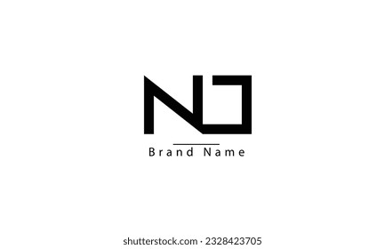 ND DN N D abstract vector logo monogram template