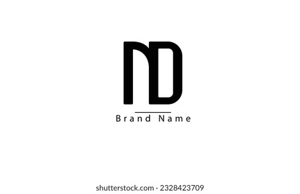 ND DN N D abstract vector logo monogram template