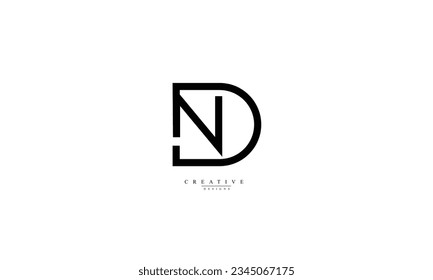  ND DN N D abstract vector logo monogram template