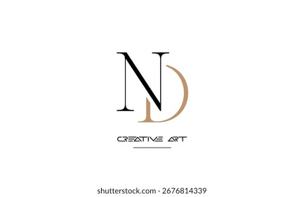 ND, DN, N, D abstract letters logo monogram