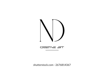 ND, DN, N, D abstract letters logo monogram