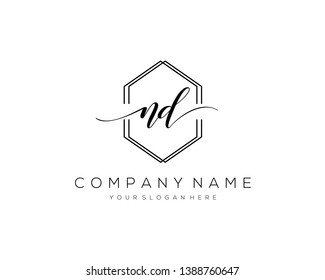 ND handwriting initial  logo vector