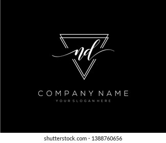 ND handwriting initial  logo vector