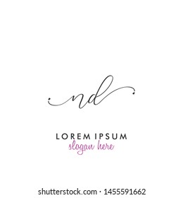 ND Initial beauty monogram logo vector