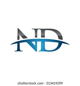 ND initial company blue swoosh logo