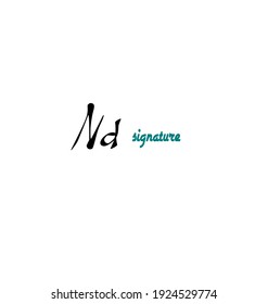 Nd initial handwriting logo for identity 