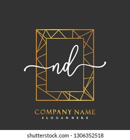 ND Initial Handwriting logo template vector