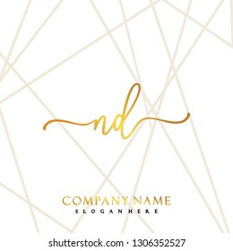 ND Initial Handwriting logo template vector